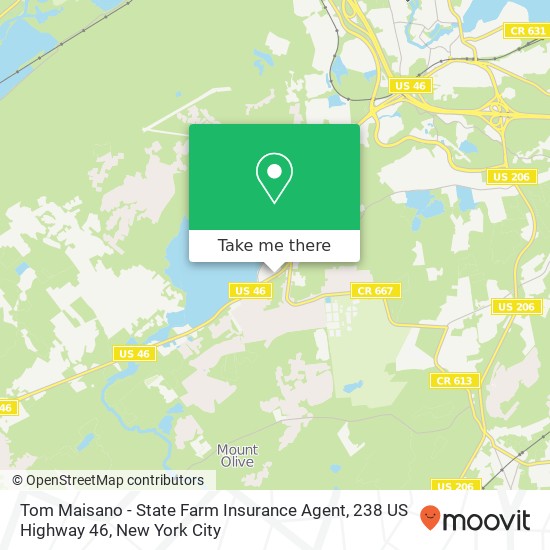 Mapa de Tom Maisano - State Farm Insurance Agent, 238 US Highway 46
