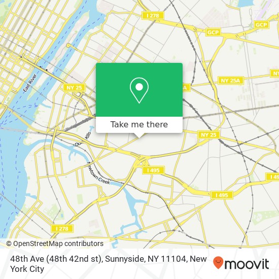 Mapa de 48th Ave (48th 42nd st), Sunnyside, NY 11104