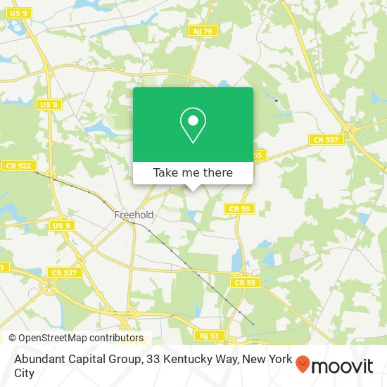 Mapa de Abundant Capital Group, 33 Kentucky Way