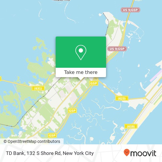 TD Bank, 132 S Shore Rd map