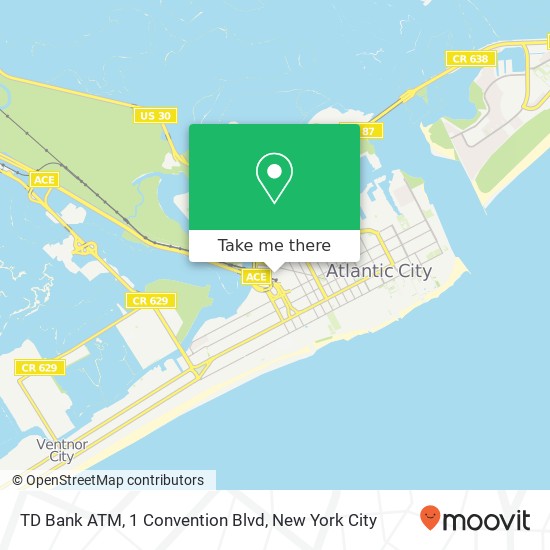 TD Bank ATM, 1 Convention Blvd map