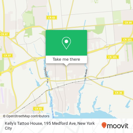 Mapa de Kelly's Tattoo House, 195 Medford Ave