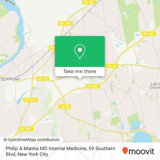 Mapa de Philip A Mantia MD Internal Medicine, 59 Southern Blvd