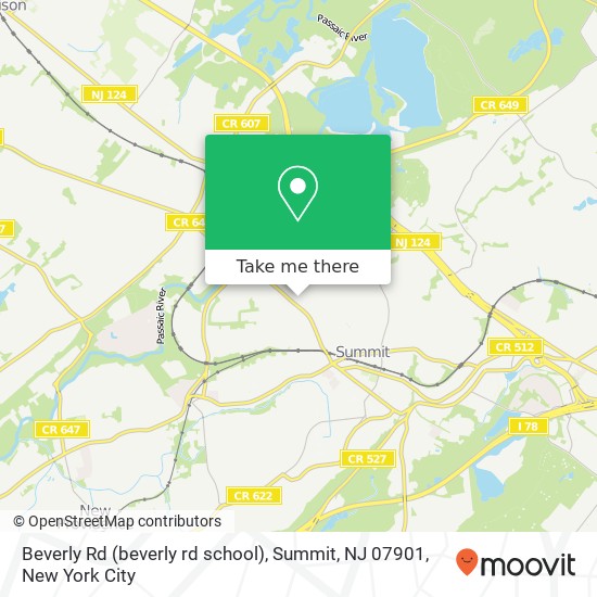 Mapa de Beverly Rd (beverly rd school), Summit, NJ 07901