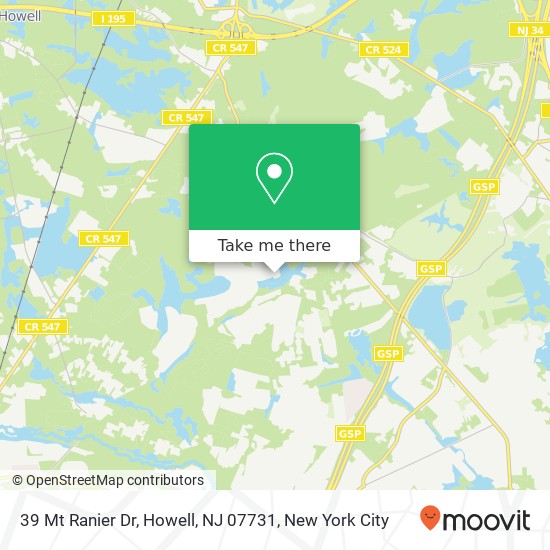 Mapa de 39 Mt Ranier Dr, Howell, NJ 07731