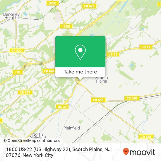 1866 US-22 (US Highway 22), Scotch Plains, NJ 07076 map