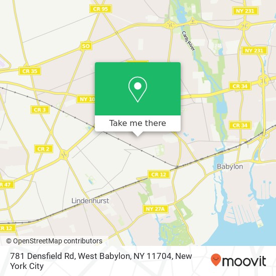 Mapa de 781 Densfield Rd, West Babylon, NY 11704