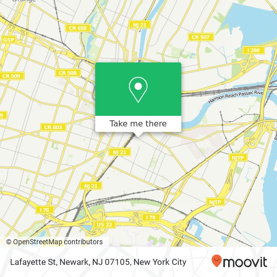 Mapa de Lafayette St, Newark, NJ 07105