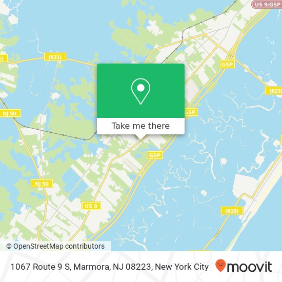 Mapa de 1067 Route 9 S, Marmora, NJ 08223