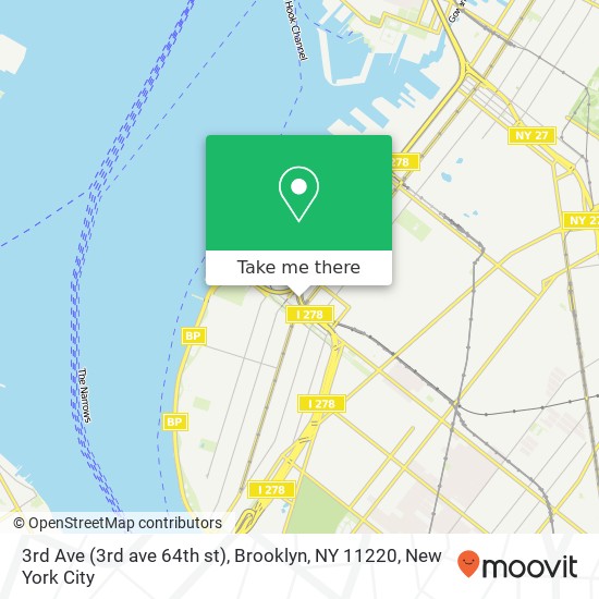 Mapa de 3rd Ave (3rd ave 64th st), Brooklyn, NY 11220