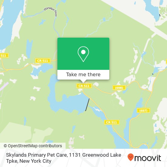 Mapa de Skylands Primary Pet Care, 1131 Greenwood Lake Tpke