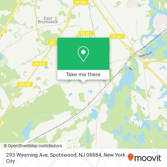 Mapa de 293 Wyoming Ave, Spotswood, NJ 08884