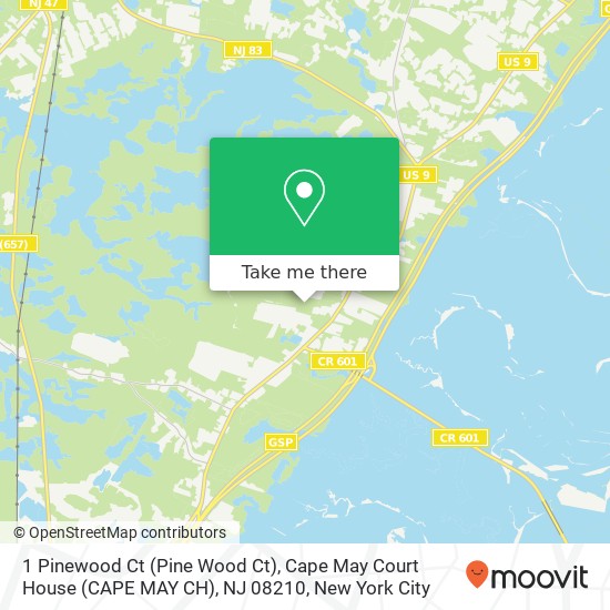 1 Pinewood Ct (Pine Wood Ct), Cape May Court House (CAPE MAY CH), NJ 08210 map