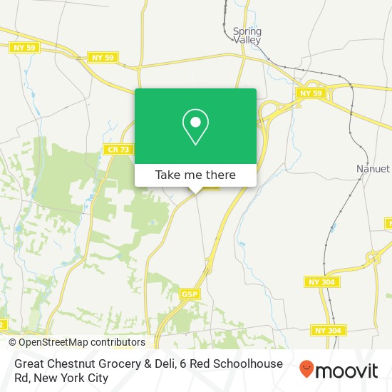 Mapa de Great Chestnut Grocery & Deli, 6 Red Schoolhouse Rd