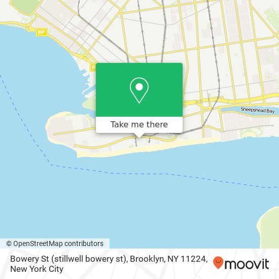 Mapa de Bowery St (stillwell bowery st), Brooklyn, NY 11224