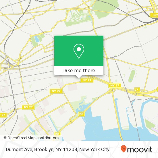 Mapa de Dumont Ave, Brooklyn, NY 11208