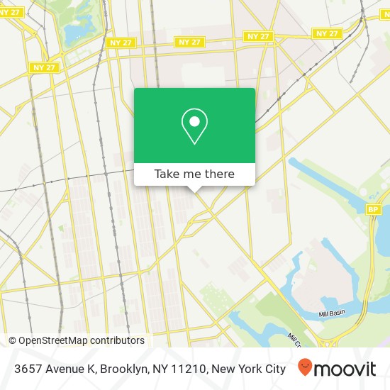 Mapa de 3657 Avenue K, Brooklyn, NY 11210