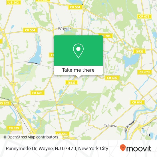 Mapa de Runnymede Dr, Wayne, NJ 07470