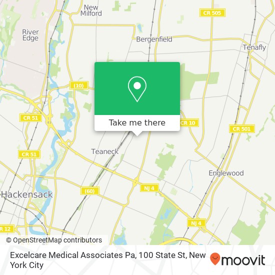 Mapa de Excelcare Medical Associates Pa, 100 State St