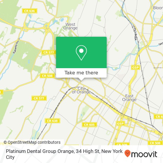 Mapa de Platinum Dental Group Orange, 34 High St