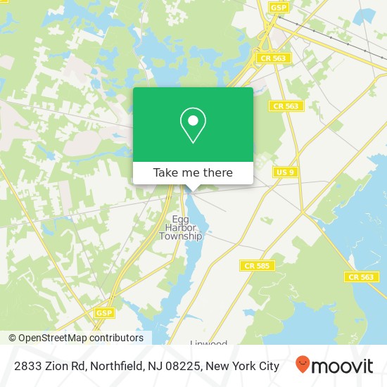Mapa de 2833 Zion Rd, Northfield, NJ 08225