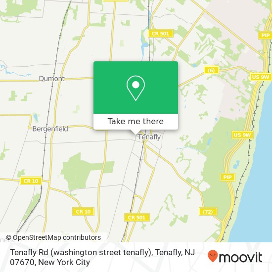 Mapa de Tenafly Rd (washington street tenafly), Tenafly, NJ 07670