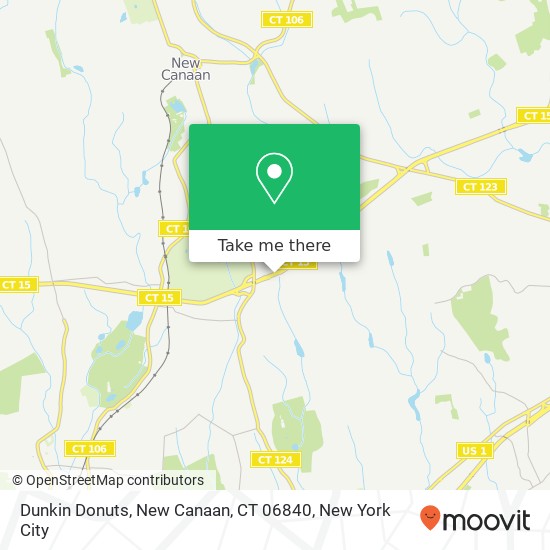 Mapa de Dunkin Donuts, New Canaan, CT 06840