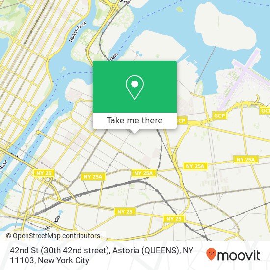 Mapa de 42nd St (30th 42nd street), Astoria (QUEENS), NY 11103