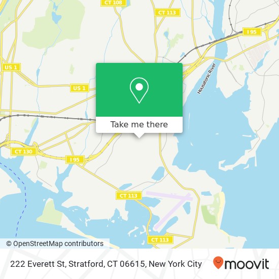 Mapa de 222 Everett St, Stratford, CT 06615