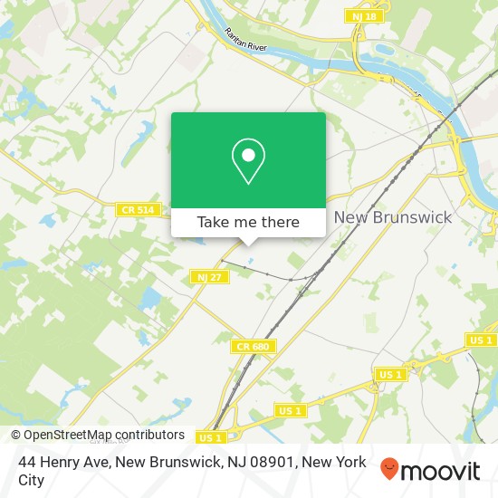 Mapa de 44 Henry Ave, New Brunswick, NJ 08901