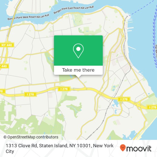 Mapa de 1313 Clove Rd, Staten Island, NY 10301