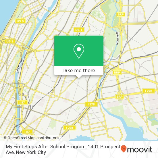 My First Steps After School Program, 1401 Prospect Ave map