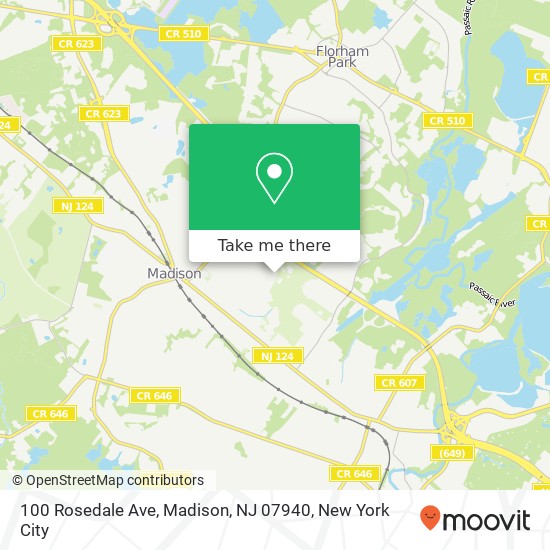 100 Rosedale Ave, Madison, NJ 07940 map