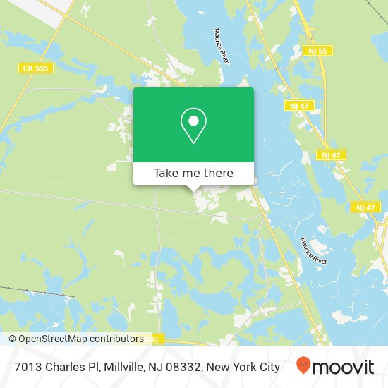 Mapa de 7013 Charles Pl, Millville, NJ 08332