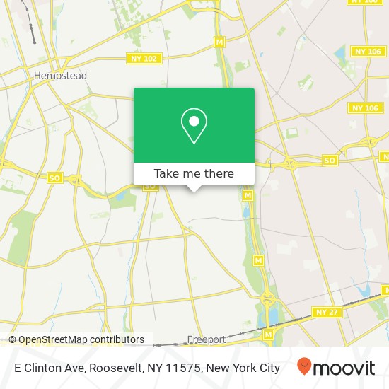 Mapa de E Clinton Ave, Roosevelt, NY 11575