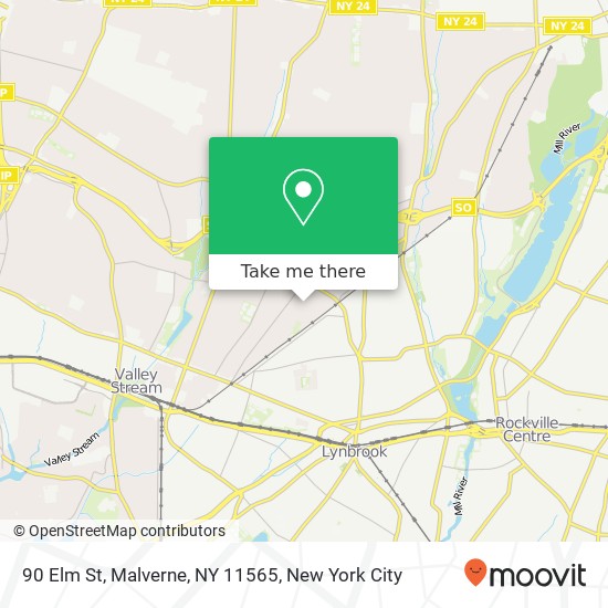 Mapa de 90 Elm St, Malverne, NY 11565