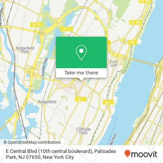 E Central Blvd (10th central boulevard), Palisades Park, NJ 07650 map