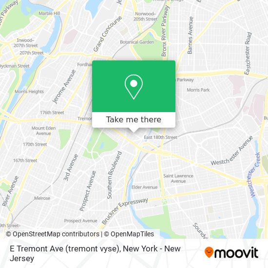 E Tremont Ave (tremont vyse) map