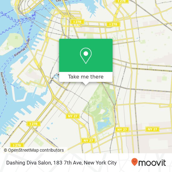 Mapa de Dashing Diva Salon, 183 7th Ave