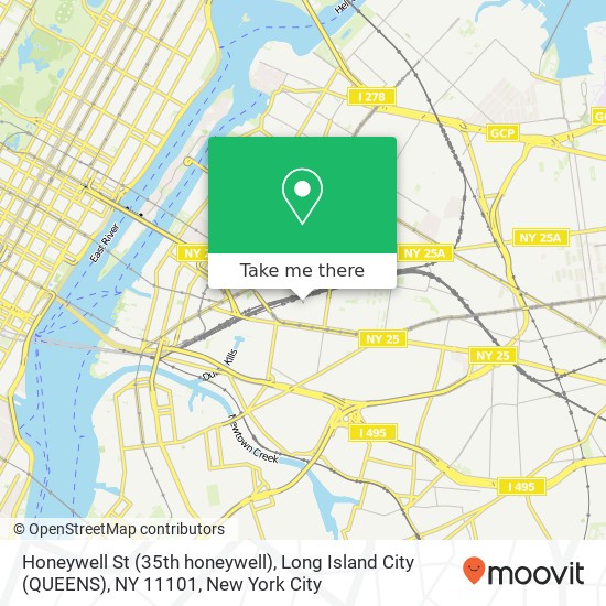 Mapa de Honeywell St (35th honeywell), Long Island City (QUEENS), NY 11101