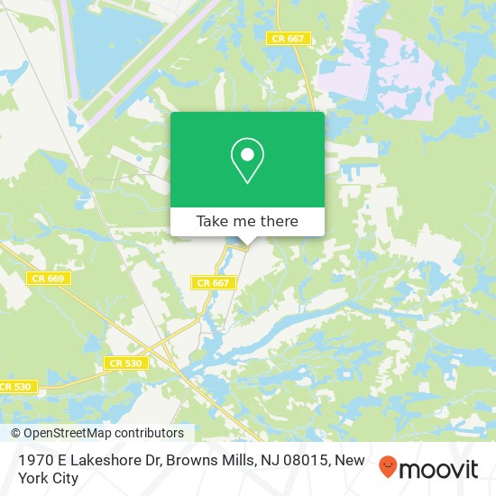 Mapa de 1970 E Lakeshore Dr, Browns Mills, NJ 08015