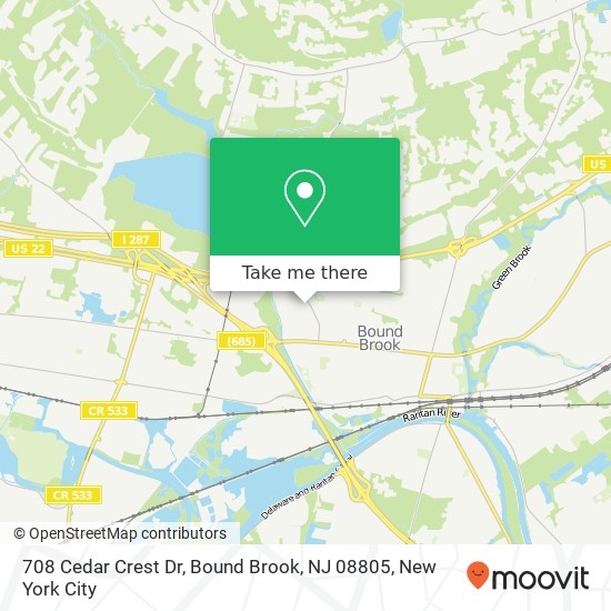 708 Cedar Crest Dr, Bound Brook, NJ 08805 map