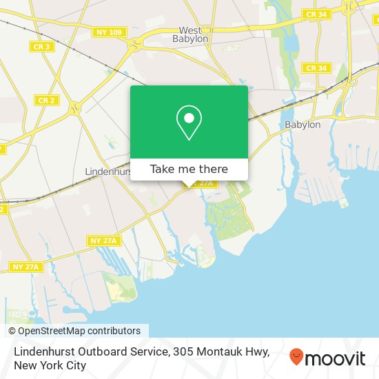 Mapa de Lindenhurst Outboard Service, 305 Montauk Hwy