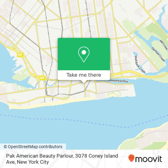 Mapa de Pak American Beauty Parlour, 3078 Coney Island Ave