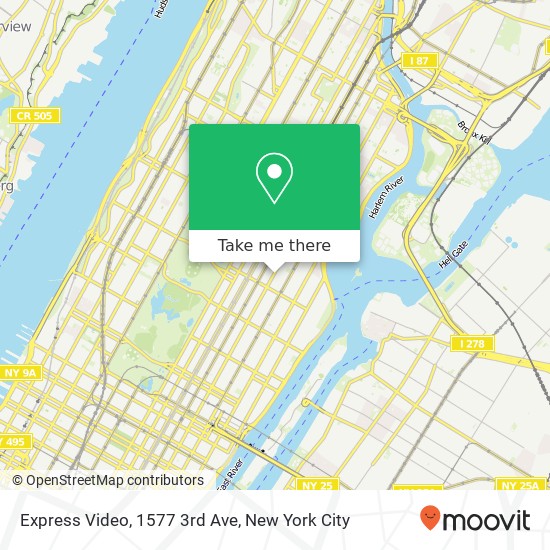 Express Video, 1577 3rd Ave map