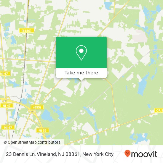 Mapa de 23 Dennis Ln, Vineland, NJ 08361