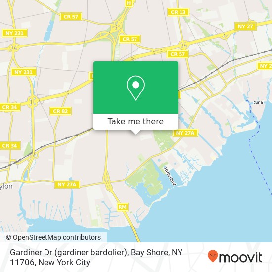 Gardiner Dr (gardiner bardolier), Bay Shore, NY 11706 map