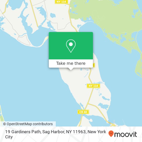 19 Gardiners Path, Sag Harbor, NY 11963 map