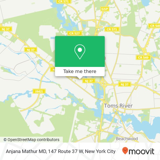 Mapa de Anjana Mathur MD, 147 Route 37 W