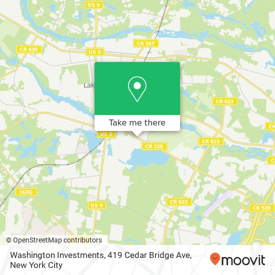 Washington Investments, 419 Cedar Bridge Ave map